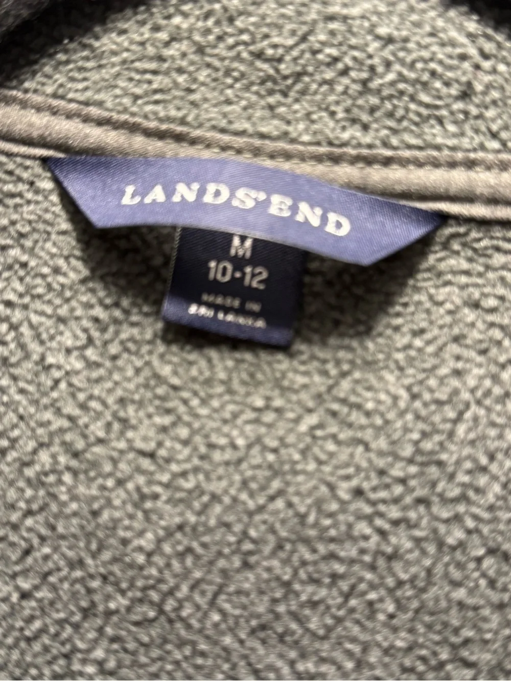 Lands’ End Gray Full Zip Fleece Jacket | Women’s Medium (10–12)